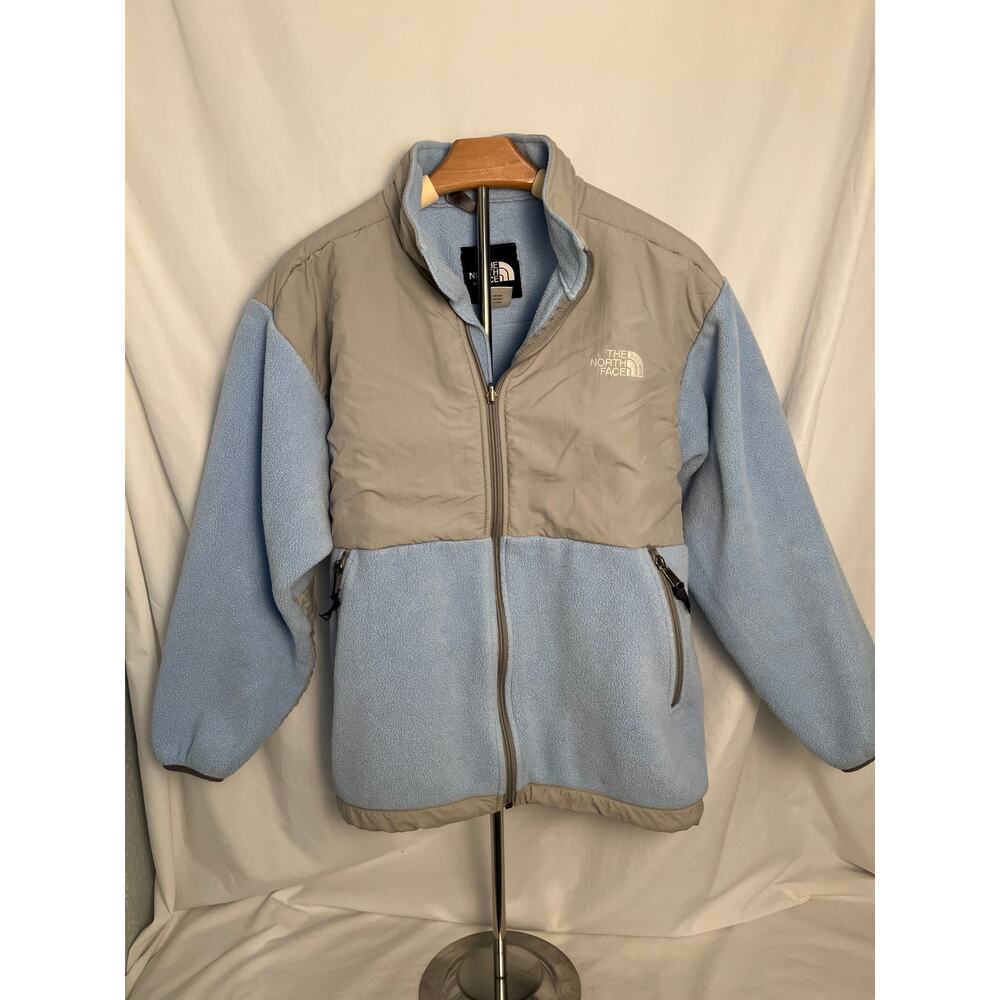 The North Face Fleece Jacket Youth XL Blue Gray Zip Up Outdoor